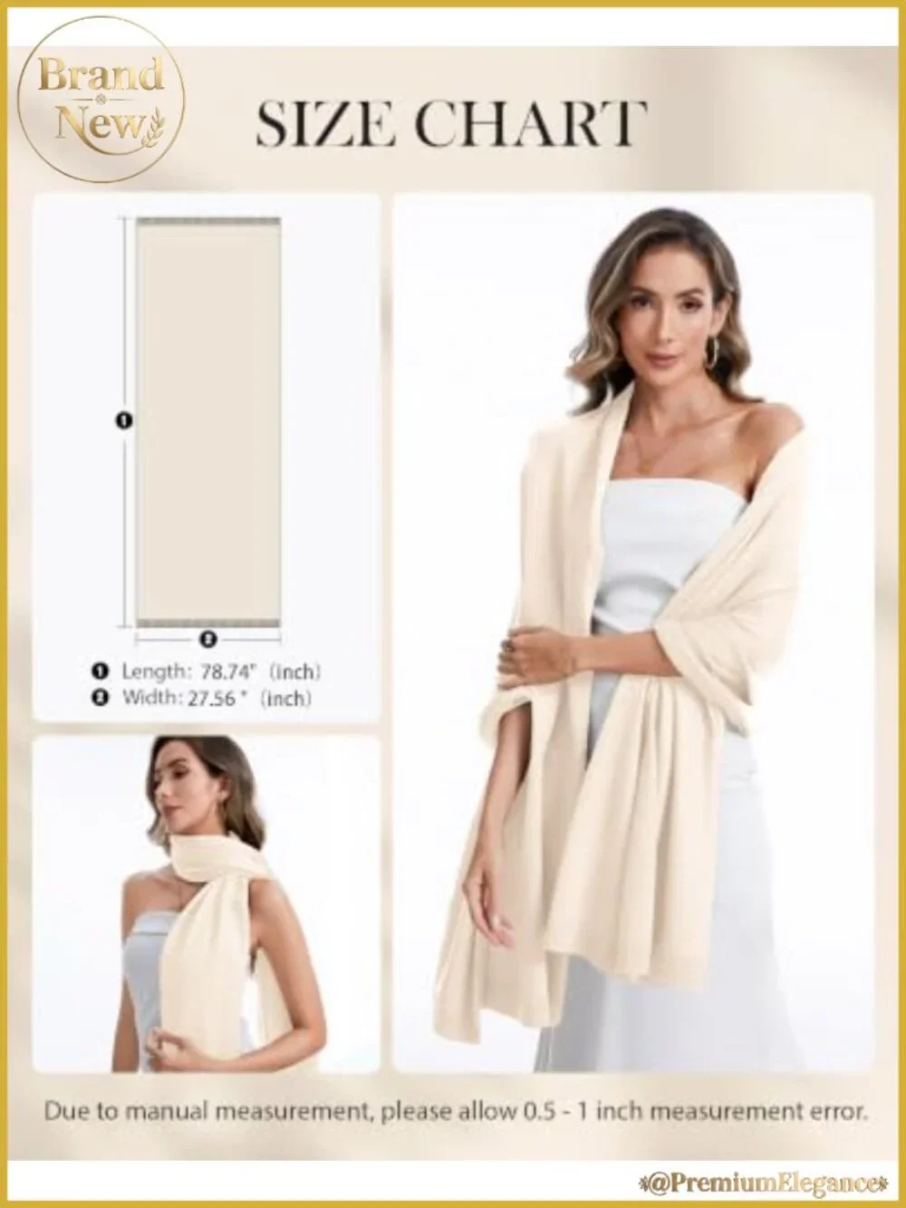 Oversized Knit Pashmina Shawl Wrap for Evening Dresses Weddings